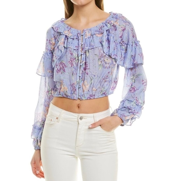 LoveShackFancy Tops - NEW LOVESHACKFANCY Ruffle Popover Top in Coral Reef